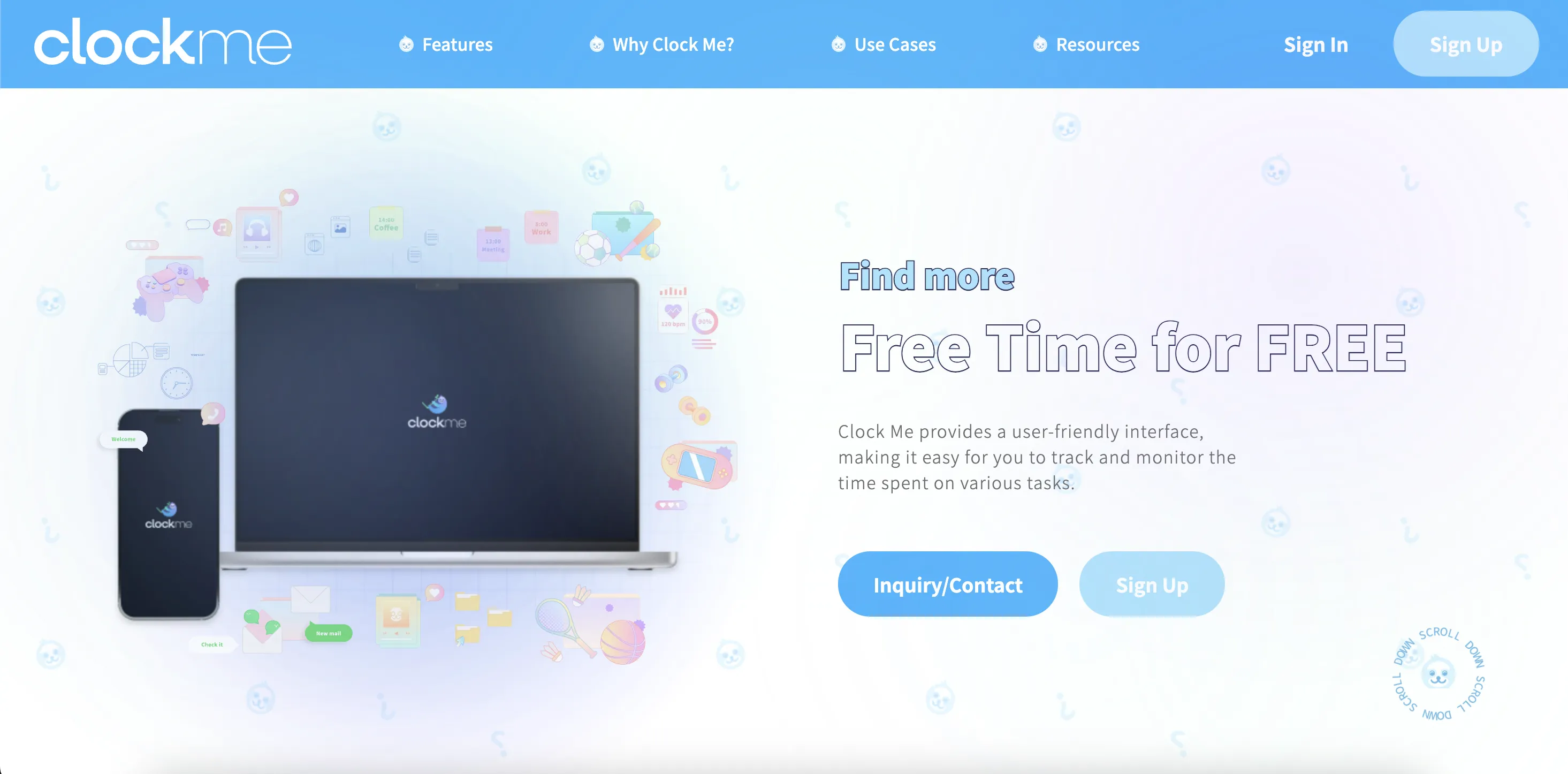 Clockme Landing Page